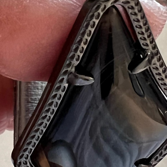 NWT Kendra Scott RARE & Retired Alex Earrings Black Banded Agate & Gunmetal W😍W - Picture 9 of 9